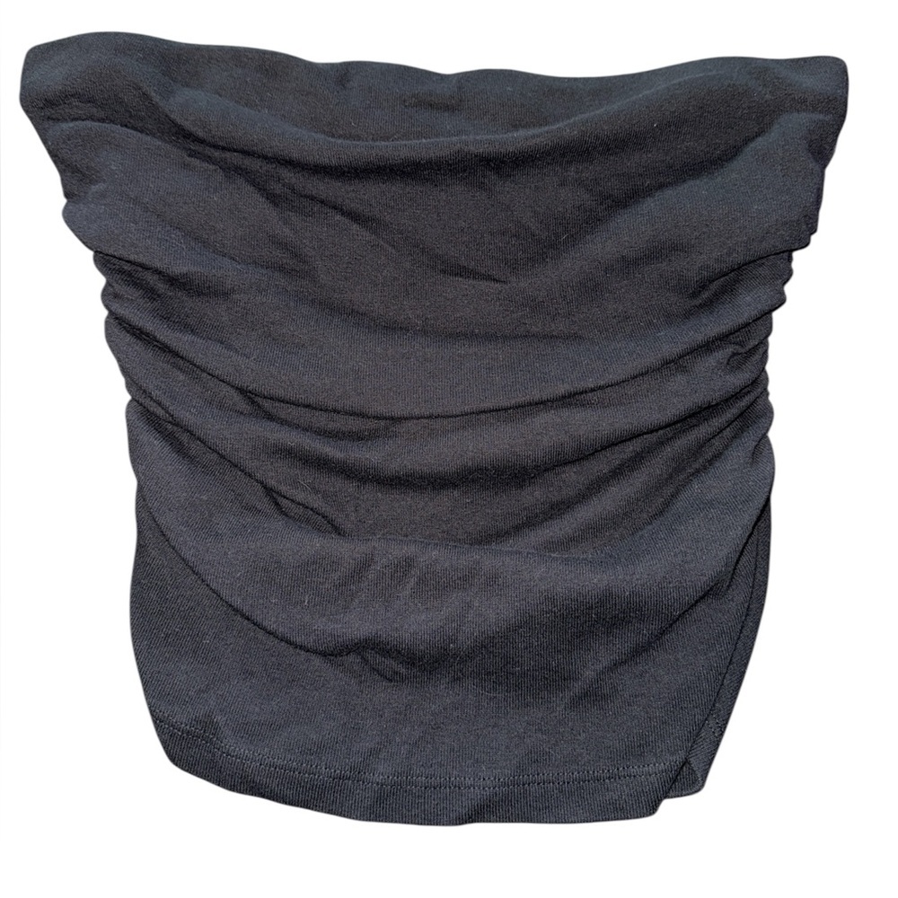 Michael Stars Alexis Tube Top Black Medium Ruched Strapless Sleeveless - Picture 5 of 10